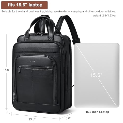 Shrrie 15.6" Laptop Backpack,Business Work Backpack Briefcase,Durable Computer Backpack for Office,Travel,College,Two-tone Black