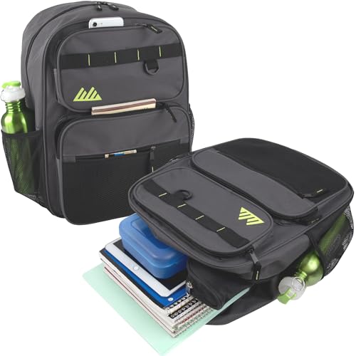Summit Ridge Travel Backpack for Men and Women, Spacious Work Daypack with Water Bottle Pockets (Gray) - color: Gray