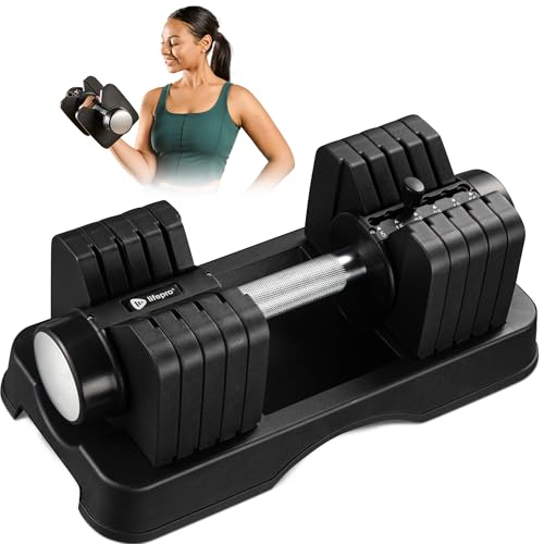 LifePro Adjustable Dumbbells Set – Quick-Adjust Space-Saving Weights with Anti-Slip Handle for Home Gym Strength Training - color: 55lb Single