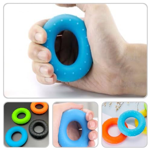 Didiseaon 4pcs Hand Grip Strengtheners Set, Multi-functional Silicone Finger Exercising Rings with 30-60lb Resistance, Hand Grip Trainers for Fitness, Rehabilitation, and Muscle Training