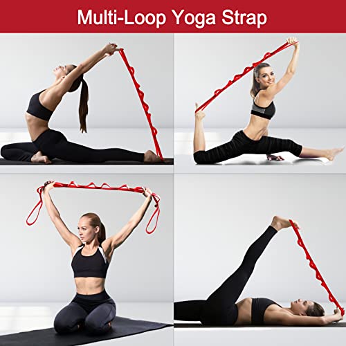 DASKING 23KN (5070 lbs) Heavy Duty Straps - 2 Pack Adjustable Daisy Chain Webbing for Aerial Yoga, Hammock, Fitness & Rigging - CE/EN566 Certified, Red/Grey - color: Red