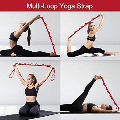 DASKING 23KN (5070 lbs) Heavy Duty Straps - 2 Pack Adjustable Daisy Chain Webbing for Aerial Yoga, Hammock, Fitness & Rigging - CE/EN566 Certified, Red/Grey - color: Red