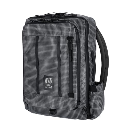 Topo Designs Global Travel Bag 30-40 Liter - Carry-on Compliant Versatile Pack, 3 Carry Options, External Laptop Sleeve (Eco-Friendly, 30L, Apex Black) - color: Apex Black, size: 30L