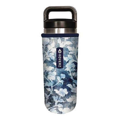 Water Bottle Sleeve, Neoprene Insulator, Fits 24-30 Oz. Water Bottle, Washable and Reusable, Large Size, Denim - color: Denim, size: Large 24-30oz