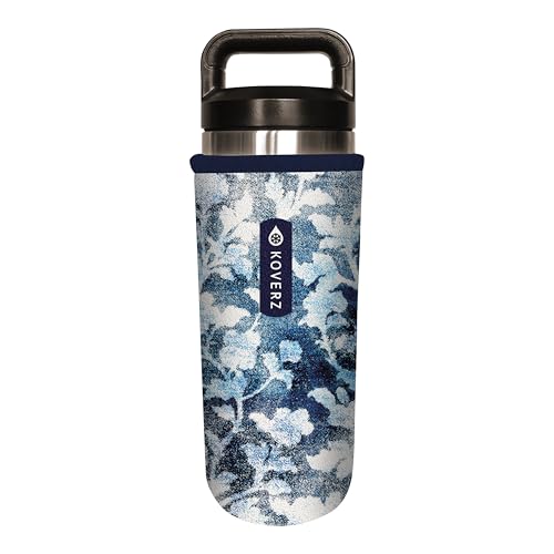Water Bottle Sleeve, Neoprene Insulator, Fits 24-30 Oz. Water Bottle, Washable and Reusable, Large Size, Denim - color: Denim, size: Large 24-30oz