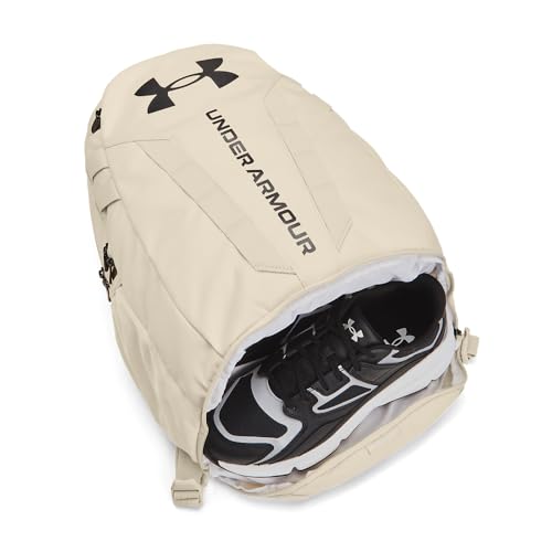 Under Armour Unisex Hustle 5.0 Backpack - color: (279) Stone / / Metallic Gun Metal
