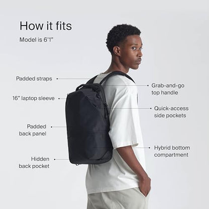 Urth Arkose 20L Modular Backpack + 3.7L Camera Insert - Water Resistant, Anti-Theft, Recycled Bag for DSLR/SLR/Mirrorless, 13-16 Inch Laptop in Black - color: Black