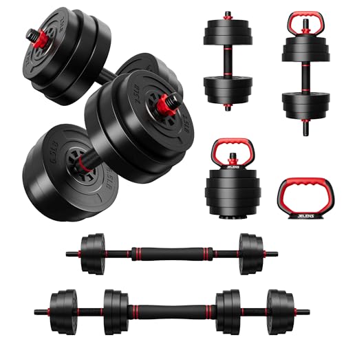 AD01 Adjustable Dumbbells Set, 30/45/70/92LBS Free Weight Set, 5 in 1 Weight Set Used as Kettlebells, Barbell, Push up Stand, Exercise Fitness for Home Gym Suitable Men/Women - color: 92LB(46LB Pair)