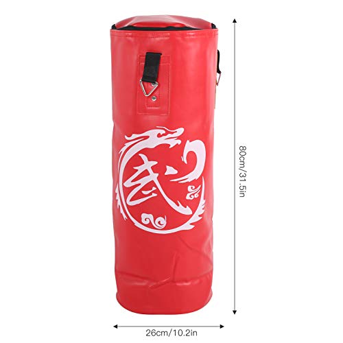Chrees Empty Boxing Sandbag Heavy Duty 3 Layer Oxford Cloth Punching Bag with Metal Chain Zipper for Kickboxing MMA Training Fitness Home Gym - size: 80cm