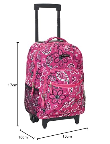 Rockland Double Handle 17" Rolling Backpack, Bandana - color: Bandana, size: One Size