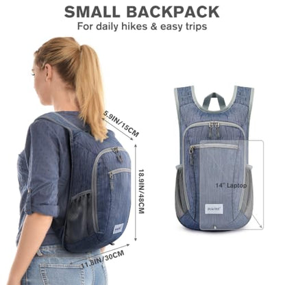 G4Free 10L/15L Hiking Backpack Lightweight Packable Hiking Daypack Small Travel Outdoor Foldable Shoulder Bag - color: Dark Blue, size: 20L