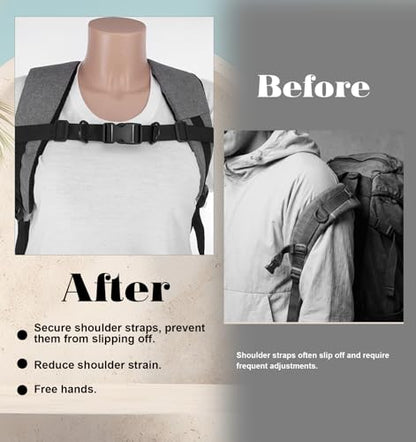 2 PCS Chest Strap for Backpack, Heavy Duty Elastic Backpack Chest Straps