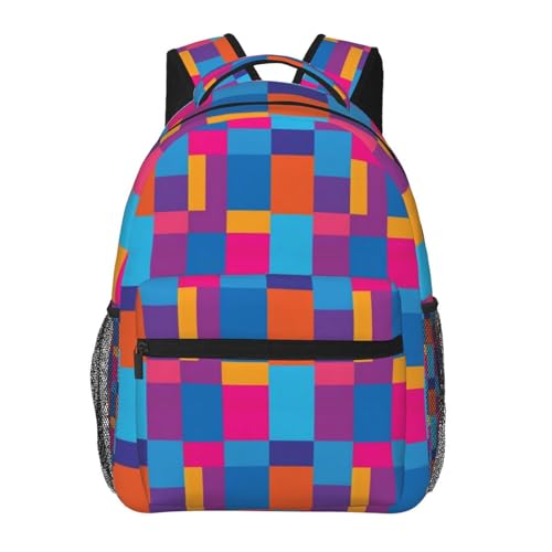 Outdoor Sports Travel Backpack Pink Blue Wall Brick Art, Lightweight Daypack for Men Women Gym and Beach - color: Pattern (700)