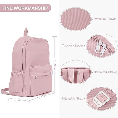 YFGBCX Cute Aesthetic Backpack for Women Solid Color Backpacks Lightweight Classic Backpack for Women Laptop Backpacks - color: Pink