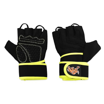 Workout Gloves for Men & Women | Gym Weight Lifting Gloves with Wrist Wrap Support | Full Palm Protection & Extra Grips for Weightlifting Fitness, Hanging, Pull ups