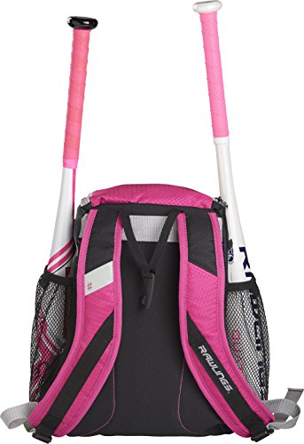 Rawlings | R400 Baseball & Softball Backpack Equipment Bag | T-Ball / Rec / Travel | Multiple Colors - color: Pink