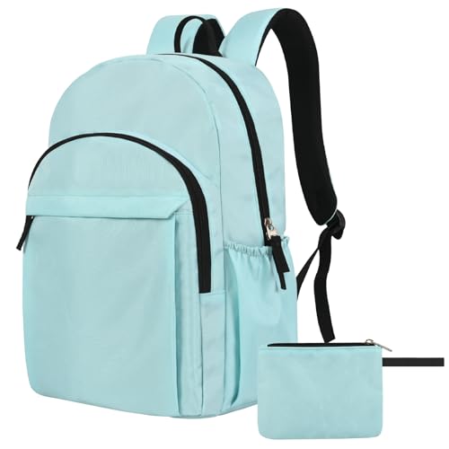 Mefawi Lightweight Blue Backpack for School, Water Resistant Bookbag for Girls Boys, Travel Laptop Backpacks, Work Back Pack for Women, Book Bags for College Students, Bookbag for High, Middle School - color: Blue