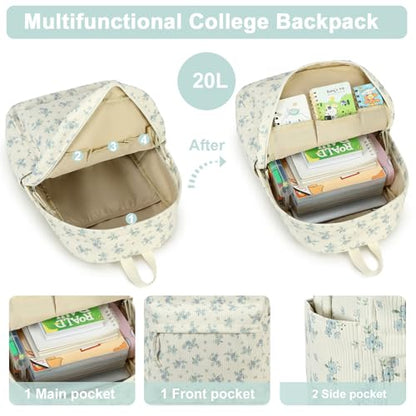 BTOOP School Backpacks for Teen Girls Bookbags Lightweight Kids Backpack School Bags Set with Lunch Box Pencil Case - color: Blue