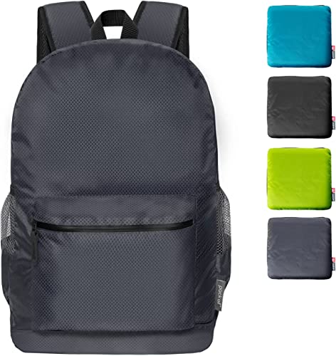 pack all 20L Lightweight Packable Backpack, Water Resistant Foldable Backpack, Travel Hiking Daypack with Waterproof Zippers (Navy Blue) - color: Navy Blue