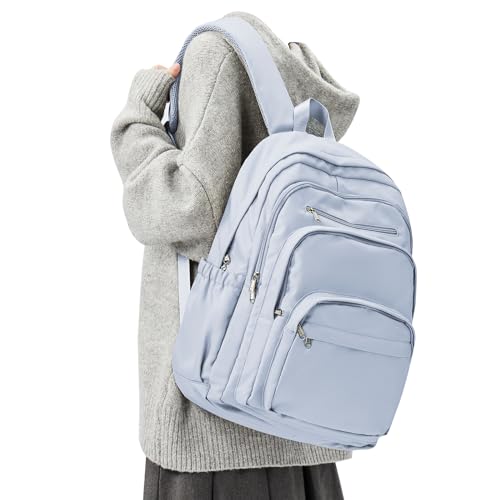 College Backpack For Women Men,Lightweight High School Bag,School Backpack With Lots Of Pockets,Cute Bookbag For Teens Boys Girls,Casual Daypack Backpack For School(Blue) - color: A4-blue