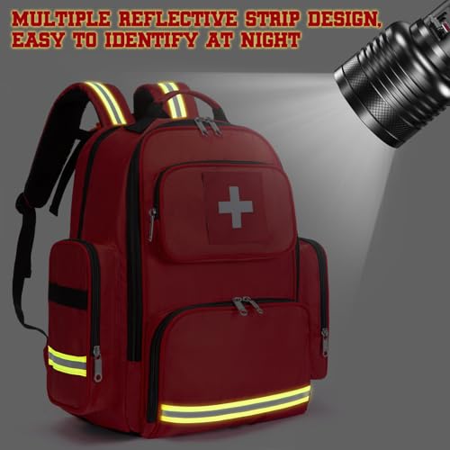 Gatycallaty First Aid Backpack Medical Emt First Responder Bag Empty Ems Emergency Home Health Hiking Trauma Travel Camping (Red, Large - pack of 2) - color: Red, size: Large - pack of 2