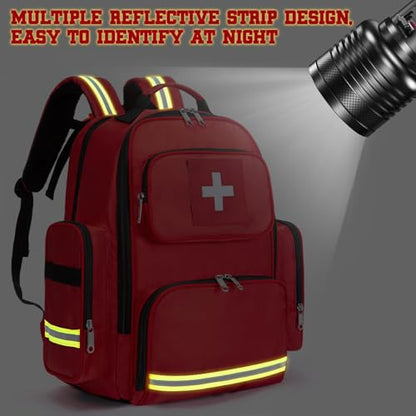 Gatycallaty First Aid Backpack Medical Emt First Responder Bag Empty Ems Emergency Home Health Hiking Trauma Travel Camping (Red, Large - pack of 2) - color: Red, size: Large - pack of 2
