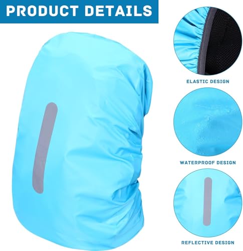 Backpack Rain Cover Waterproof Backpack Cover Rain Cover for Backpack with Reflective Strip Outdoor Back Pack Bag Covers Raincover Protector for Hiking Camping Hunting Biking Traveling 30L-40L