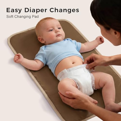 Diaper Bag Backpack, Lightweight Baby Bag with Insulated Bottle Pockets, Changing Pad, Stroller Straps and Luggage Sleeve, Unisex for Mom and Dad, 25L Brown - color: Brown, size: Large