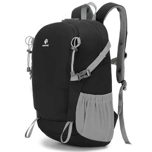 Hiking Backpack for Men Women, 25L Lightweight Travel Backpack Camping Daypack for Outdoors - color: Black