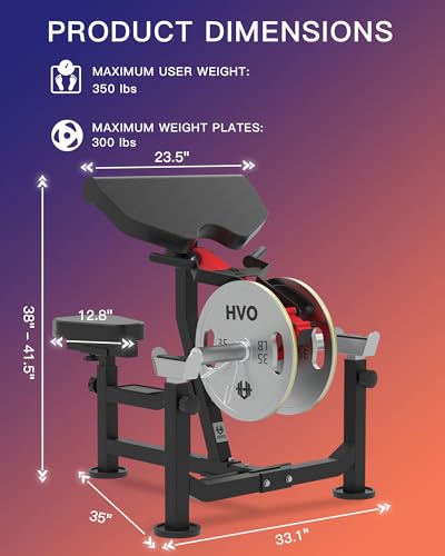 HVO Bicep Tricep Curl Machine Preacher: Curl Bench 2 in 1 Arm Curl and Tricep Extension Machine for Home Gym Workout - style: Red-Preacher Curl Machine
