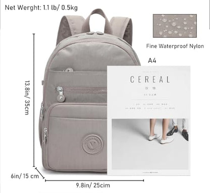 Hiking Waterproof 13" Laptop Backpack Purse for Women and Men,Travel Backpack - color: Beige