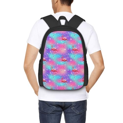 Breathable Outdoor Daypack Cute Flamingo Starry Sky Pink, Durable Anti Theft Travel Backpack Adjustable Strap Shoulder Bag for Hiking Camping City Walking - color: Design (907)