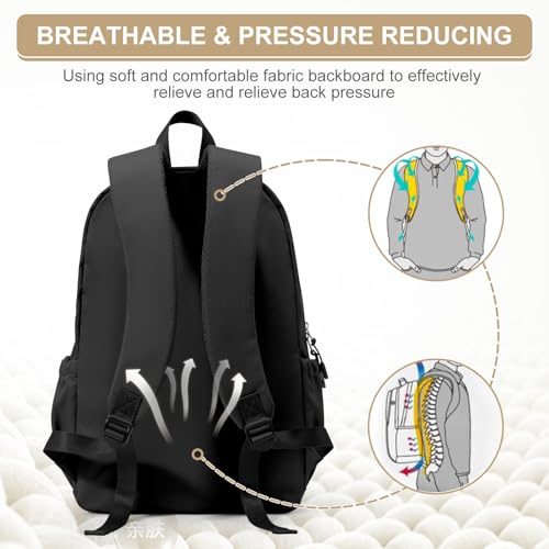 Casual Laptop Backpack for Women Men College Bookbag Waterproof Lightweight School Bag 15.6inch Laptop Daypack Large Capacity School Backpack for Teens Boys Girls, Black - color: Black a