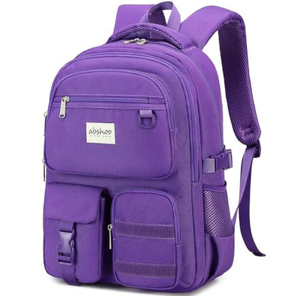abshoo Large Heavy Duty Backpack For School College Bookbag Casual Multi Pocket Travel Backpacks - color: Dark Purple