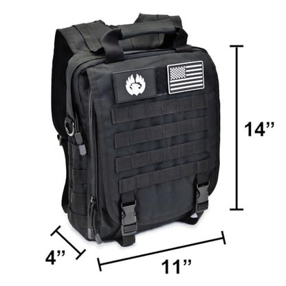 TORCH MOLLE Urban Commuter Backpack Laptop Bag Rucksack for Hiking Cycling Crossfit Light Rucking EDC Gear V2 (Black) - color: Black