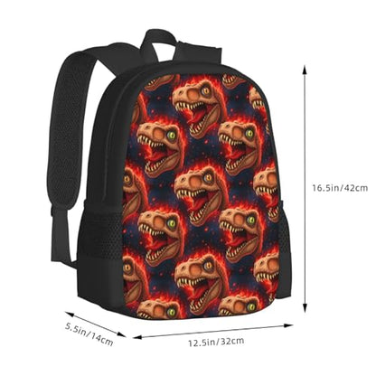 Slim Anti Theft Laptop Backpack Dinosaur T Rex, Large Volume Travel Daypack Durable Polyester Carry Bag for Office Business Outdoor Trekking - color: Design (213)