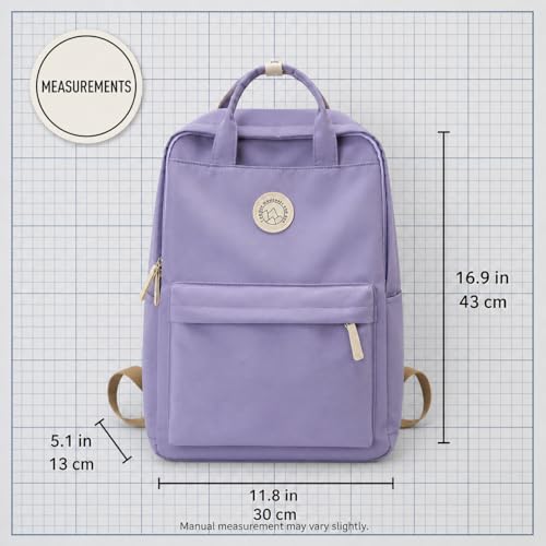 Minimalist Backpack for Women & Men, Lightweight Polyester Laptop Backpack 15 Inch, Casual Travel Daypack (Purple) - color: Purple
