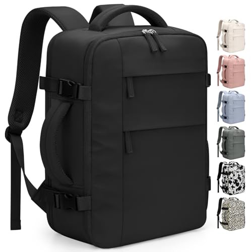 Pritent Travel Backpack for Women Man, Waterproof Personal Item Travel Bag Airline Approved Laptop Backpack Bookbag Weekender bags for Business,Travel, Work Fits 15.6 inch Laptop(Medium,Black) - color: Black, size: 15.6 Inch