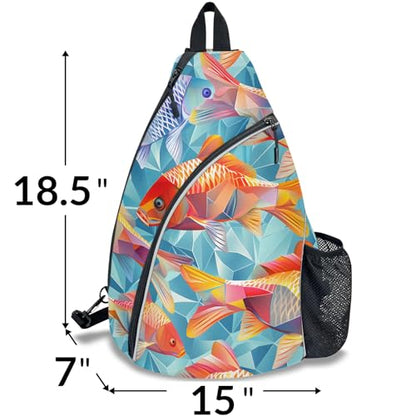 Pickleball Bag for Women Men Adjustable Crossbody Sling Backpack Hold Pickleball Paddle Water Bottle - color: Multicolor 7