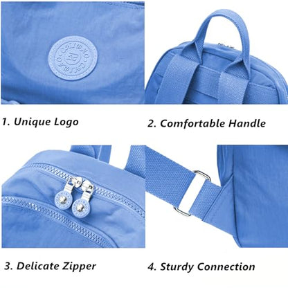 Mini Backpack Purse for Women, Stylish Daypack Shoulder Bag, Small Lightweight Daypack for Work Travle College (A- Light Blue) - color: A- Light Blue