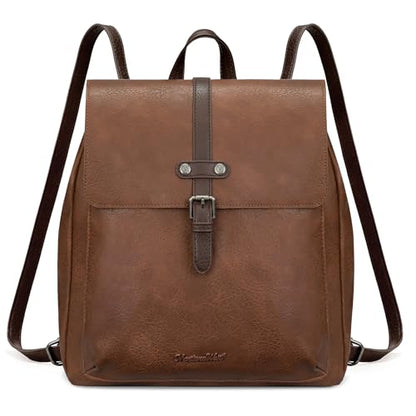 Montana West Backpack Purse for Women Casual Daypack Convertible Crossbody Backpack for Travel Work - color: Brown
