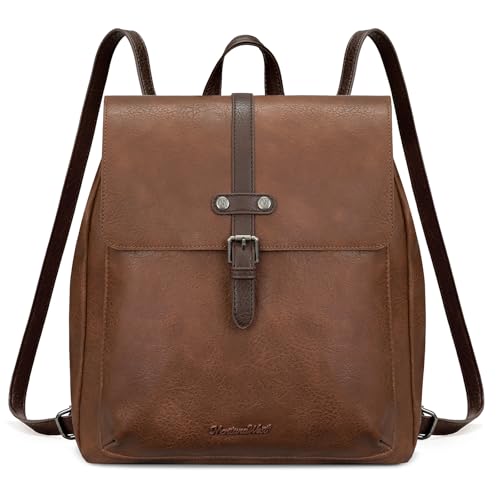 Montana West Backpack Purse for Women Casual Daypack Convertible Crossbody Backpack for Travel Work - color: Brown