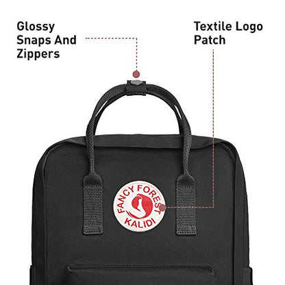 KALIDI Casual Laptop Backpack 15 Inches Classic Camping Rucksack Travel Outdoor Square Daypack College Hiking Gym Bag, Black - color: Black