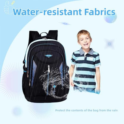 Kids Backpack,Boys Bookbag for Elementary Middle School,Color Blocking Student Bag,Sturdy Travel Daypack - color: Red