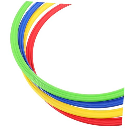 4pcs Soccer Agility Training Rings Sturdy Plastic Sport Rings for Speed and Coordination for Football Players Outdoor Fitness Equipment for Drills and Exercises