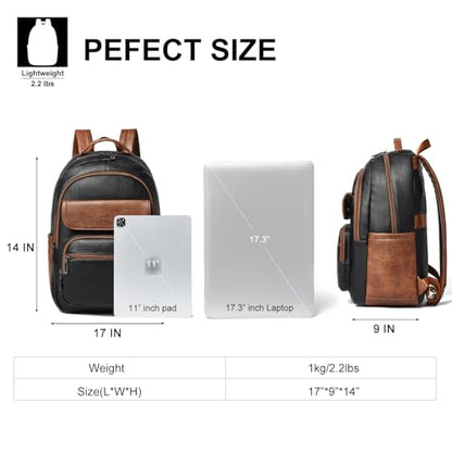 Leresas Backpack Purse for Women Mens for Work Travel Back Pack Vegan Leather Business Teacher Book Bag Fashion Computer Daypack Back Pack Brown Black - color: Brown/Black
