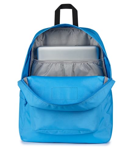 JanSport SuperBreak Plus Backpack with Padded 15-inch Laptop Sleeve and Integrated Bottle Pocket - Spacious and Durable Daypack for Work and Travel - Electric Azul - color: Electric Azul