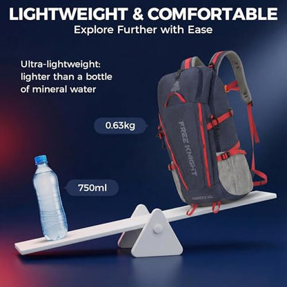 Bseash 45L Waterproof Hiking Camping Backpack with Rain Cover, Outdoor Sport Travel Bag Daypack for Climbing Skiing Cycling (Navy Blue) - color: Navy Blue