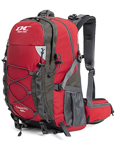 Diamond Candy Waterproof Hiking Backpack for Men and Women, Lightweight Day Pack for Travel Camping | Waterproof - color: Ruby