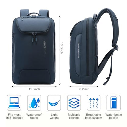 BANGE Ergonomic Anti-Theft Laptop Backpack for Men & Women, 15.6 Inch Business Travel Backpack, Waterproof Lightweight Durable Rucksack for Office, Outdoor - color: Blue